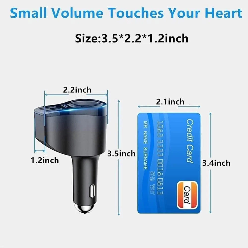 Chargeur de voiture USB C 4 en 1, adaptateur allume-cigare multi-usb 168W, séparateur de prise avec 3 Ports USB, double USB Type C PD 12V/24V