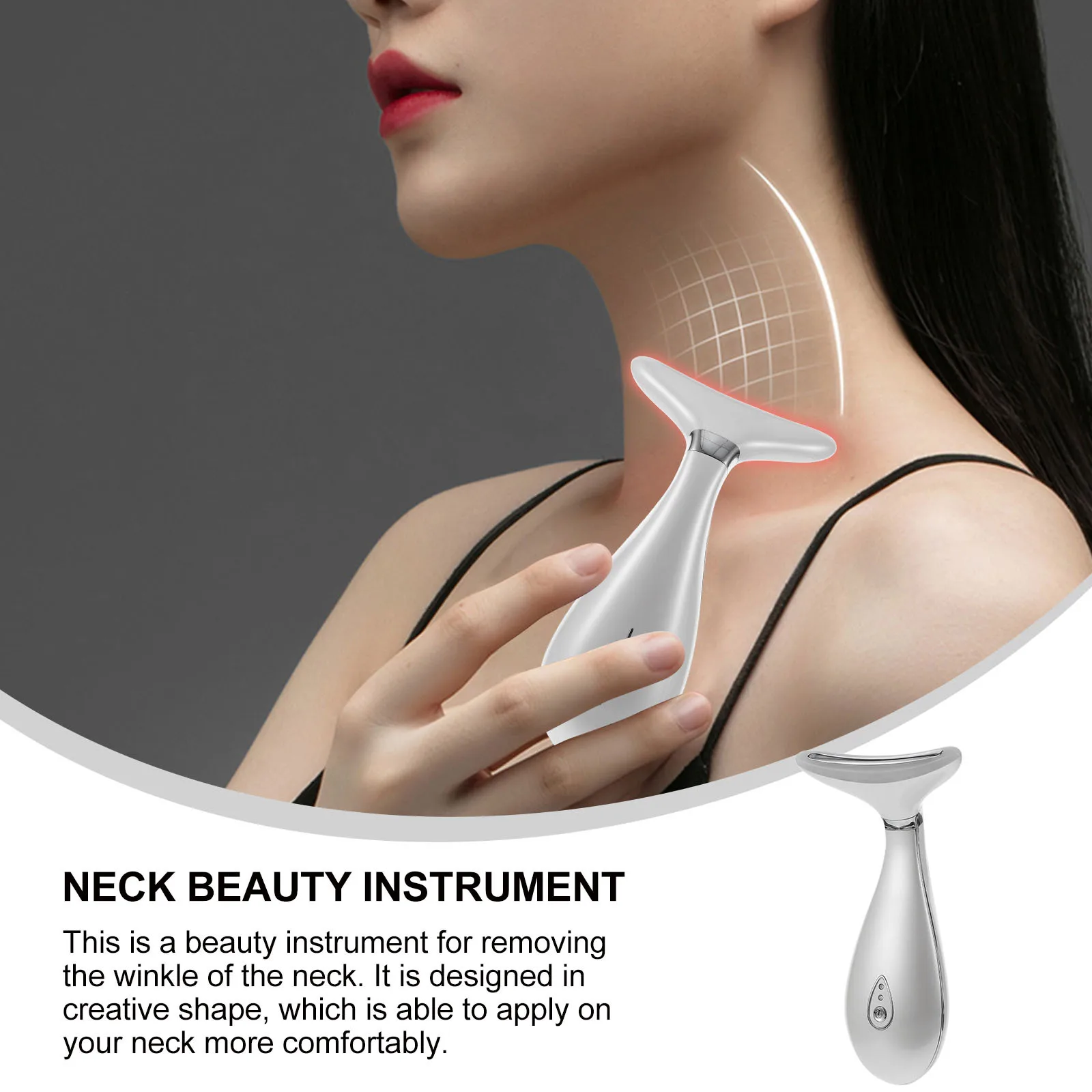 

Neck Massage Wrinkle Remover USB Rechargeable Hot Compress Vibration Neck Care Instrument for Wrinkle Reduction