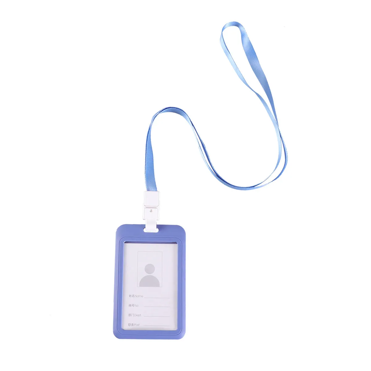Badge Holder Lanyard Hanging Rope for Work Chest School Grayish Window Id Card Pass Business Card Protector