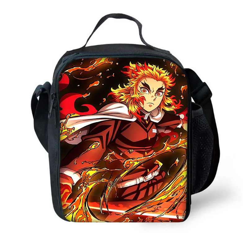 Anime Demon Slayer Child Insulated Large Capacity Bag for Boy and Girl Student Outdoor Picnic Resuable Thermal Cooler Lunch Box