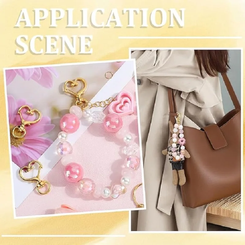 10/20/30 Pcs Heart Shaped  Spring Keychains, For Handbags DIY Bags Keychains Card Holders and DIY Craft A Perfect Gift for Day image 6