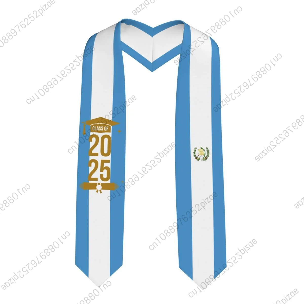 

New Guatemala Flag Class Of 2025 183*13CM Graduation Stole Sash Scarf For International Students Proud