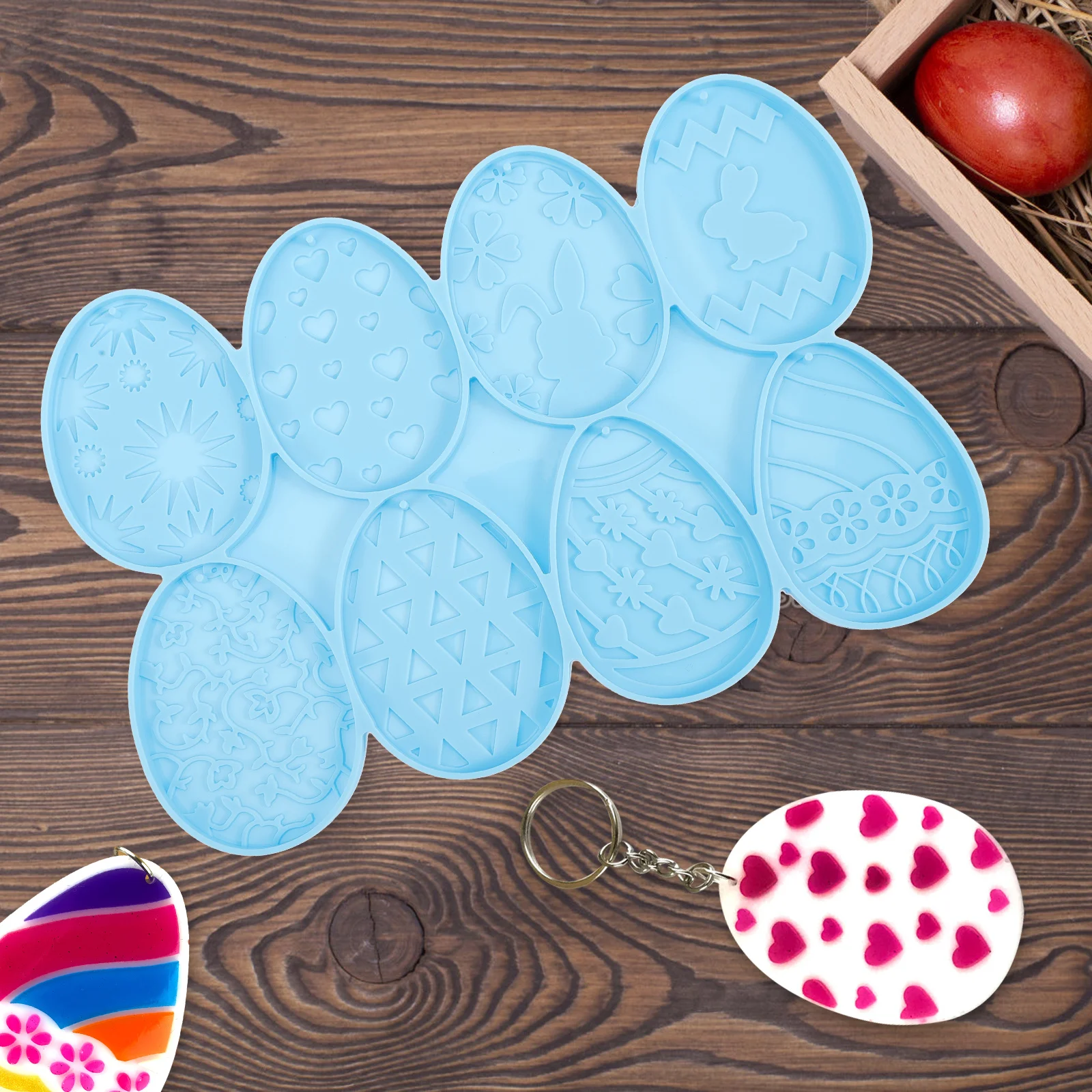 

Easter Keychain DIY Pendant Making Silicone Jewelry Easter Craft Mold Accessories Craft Reusable Storage Decor