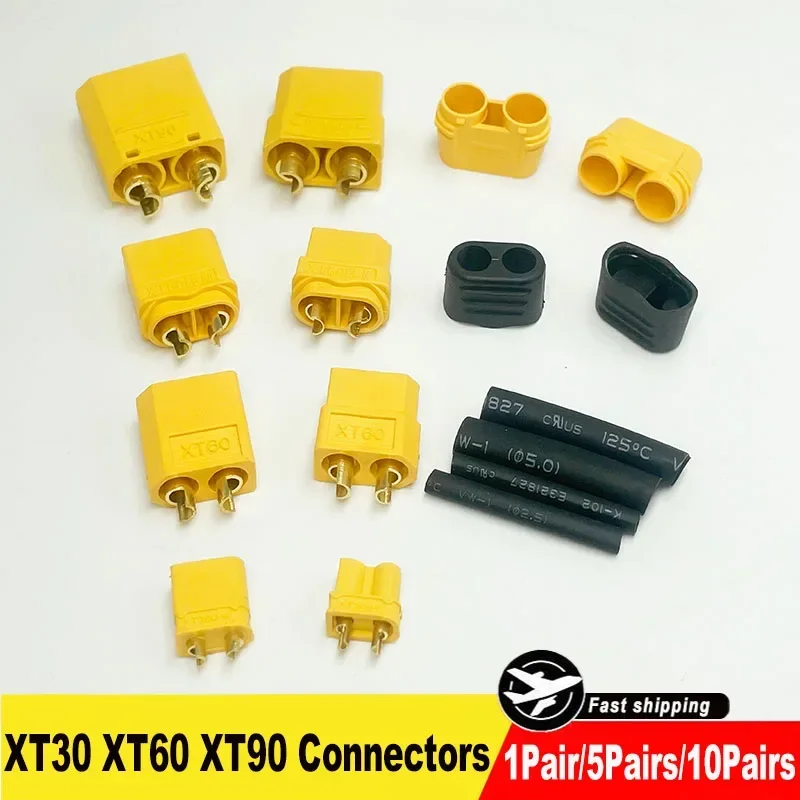1/5/10 Pair RC Li-Po Battery Connectors Set XT30 XT60 XT90 Male And Female XT60H XT90H Bullet Plug for Drone Airplane Car Boat
