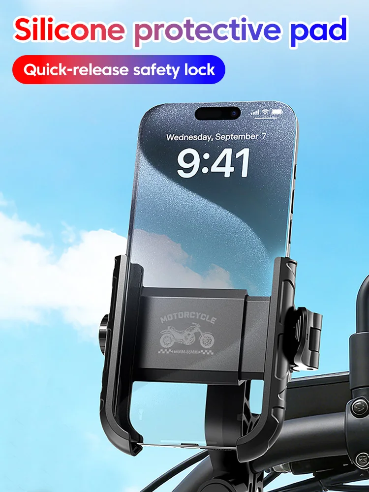 AliExpress Twitch Motorcycle Electric Bike Mobile Phone Holder Reaview Mirror/Handlebar Bicycle Riding Bracket GPS Mount Phone Stand Shockproof