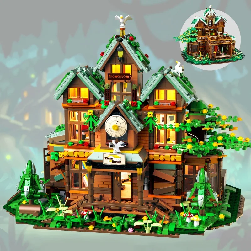 Time House Klassische Szene Straßenansicht Mini-Baustein-Set - Kreatives Bausteinspielzeug für Kinder Architektonisches Hausmodell-Bausatz Geschenk