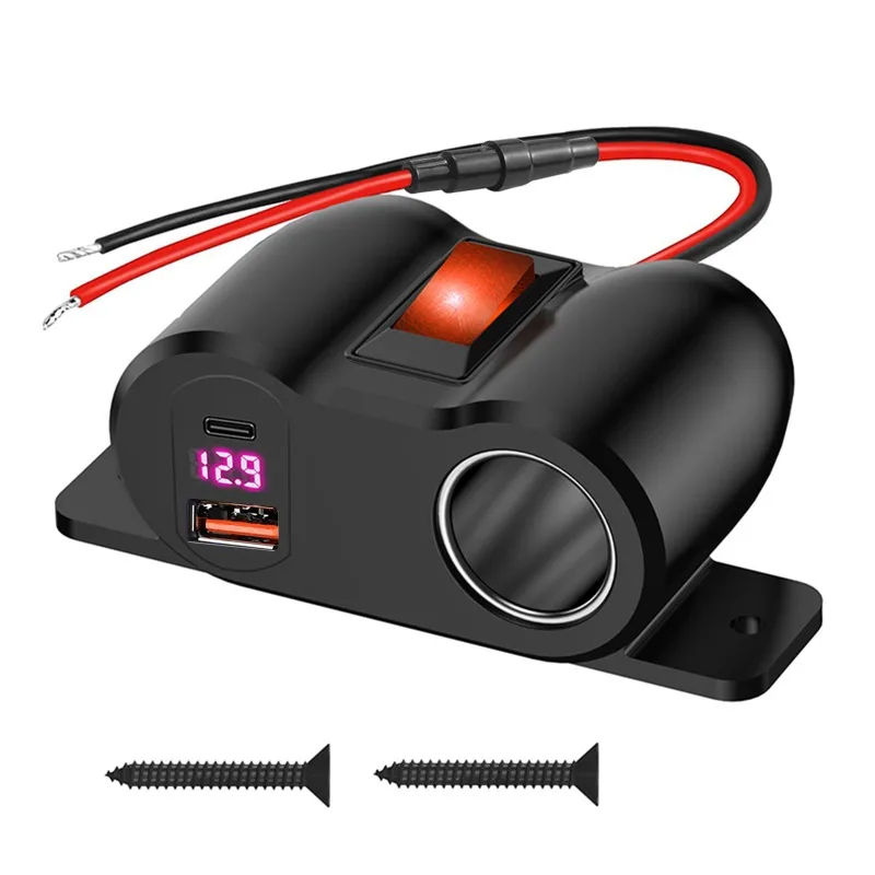 مقبس شاحن سيارة مزدوج الوظيفة، مخرج طاقة 15 أمبير لثلاجة السيارة ومضخة هواء مع شحن سريع USB مزدوج، لجميع المركبات 12 فولت/24 فولت #6
