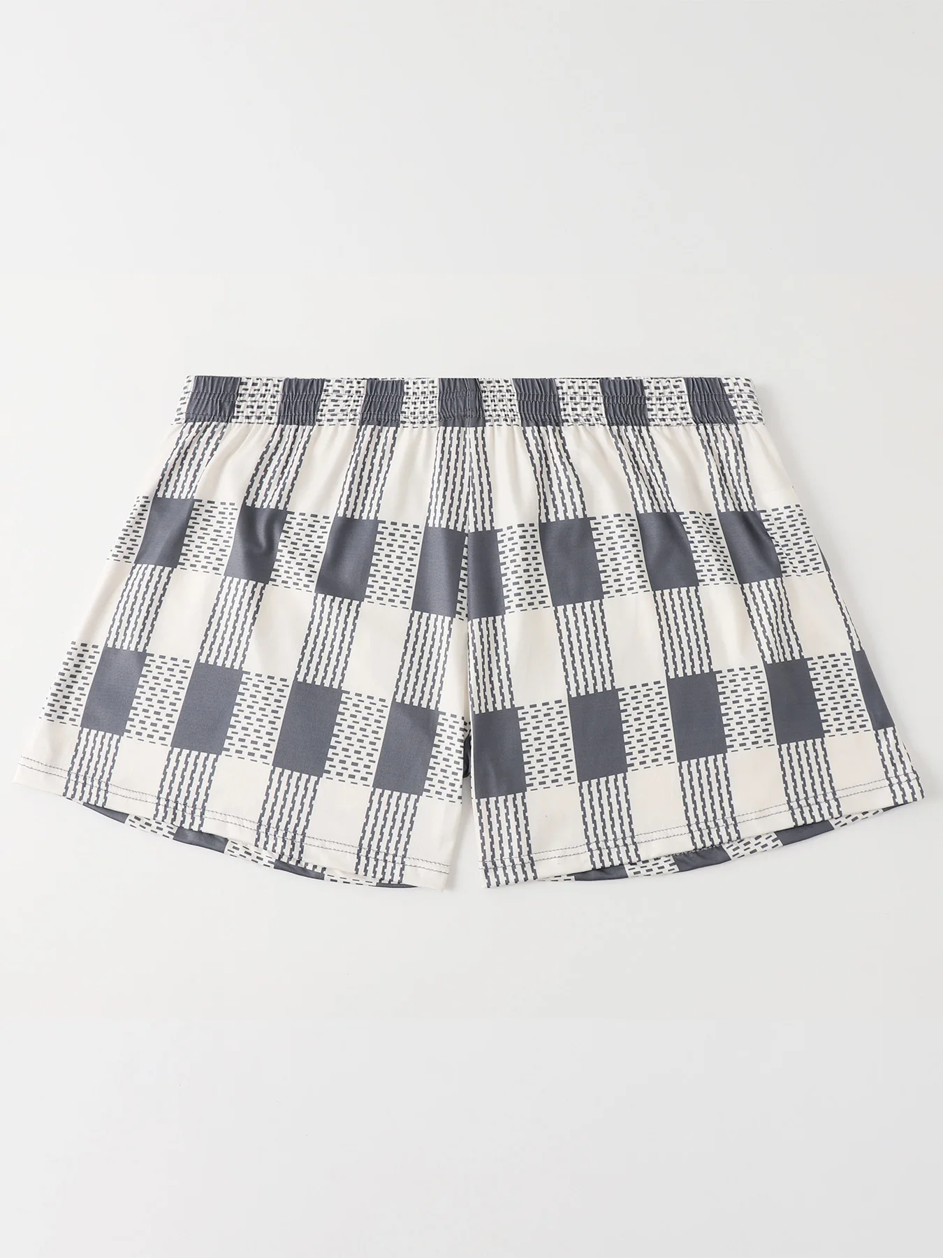 Random 3-piece set of men's classic checkered style comfortable, fashionable, sporty and casual men's flat corner underwear