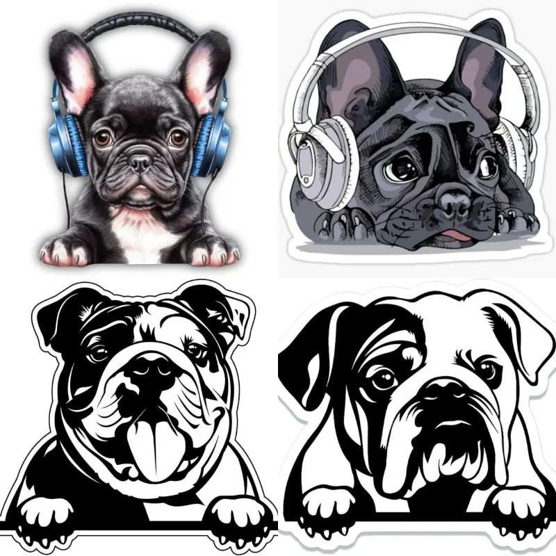 Peeking English Bulldog Sticker Peeking Bulldog with Paws Vinyl Decals for Cars, Car Windows, Water Bottles, Phones Window