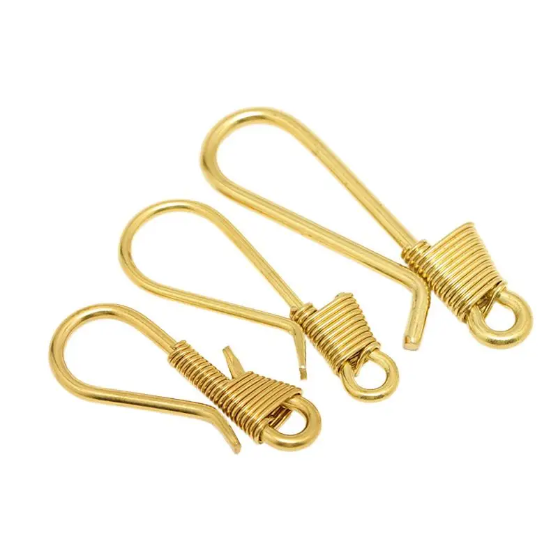 Retro-Messing-Schlüsselanhänger mit Drahtwicklung, Gürtel-U-Haken, Fischhaken, Anhänger-Clip, Verschluss für Schlüsselring, DIY-Schmuckherstellung, Zubehör – Detail 1