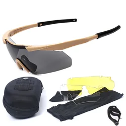 Militar Fanatic Tactical Óculos, Outdoor Shooting Training Goggles, lentes à prova de balas Airsoft Sunglasses