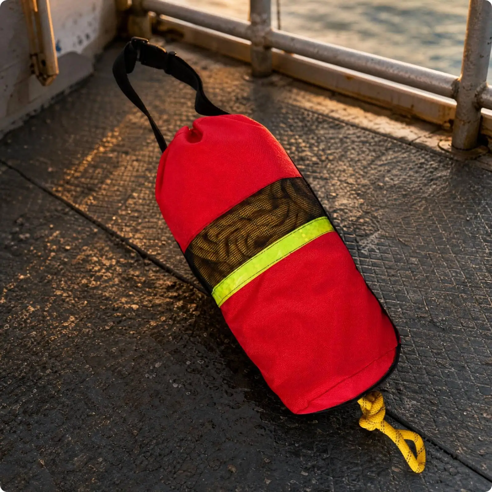 Throw-Line Rescue Bag Drawstring Closure Water Rescue Throw Bag High-Visibility Compact for Lifeguards, Lifeguarding, Boating
