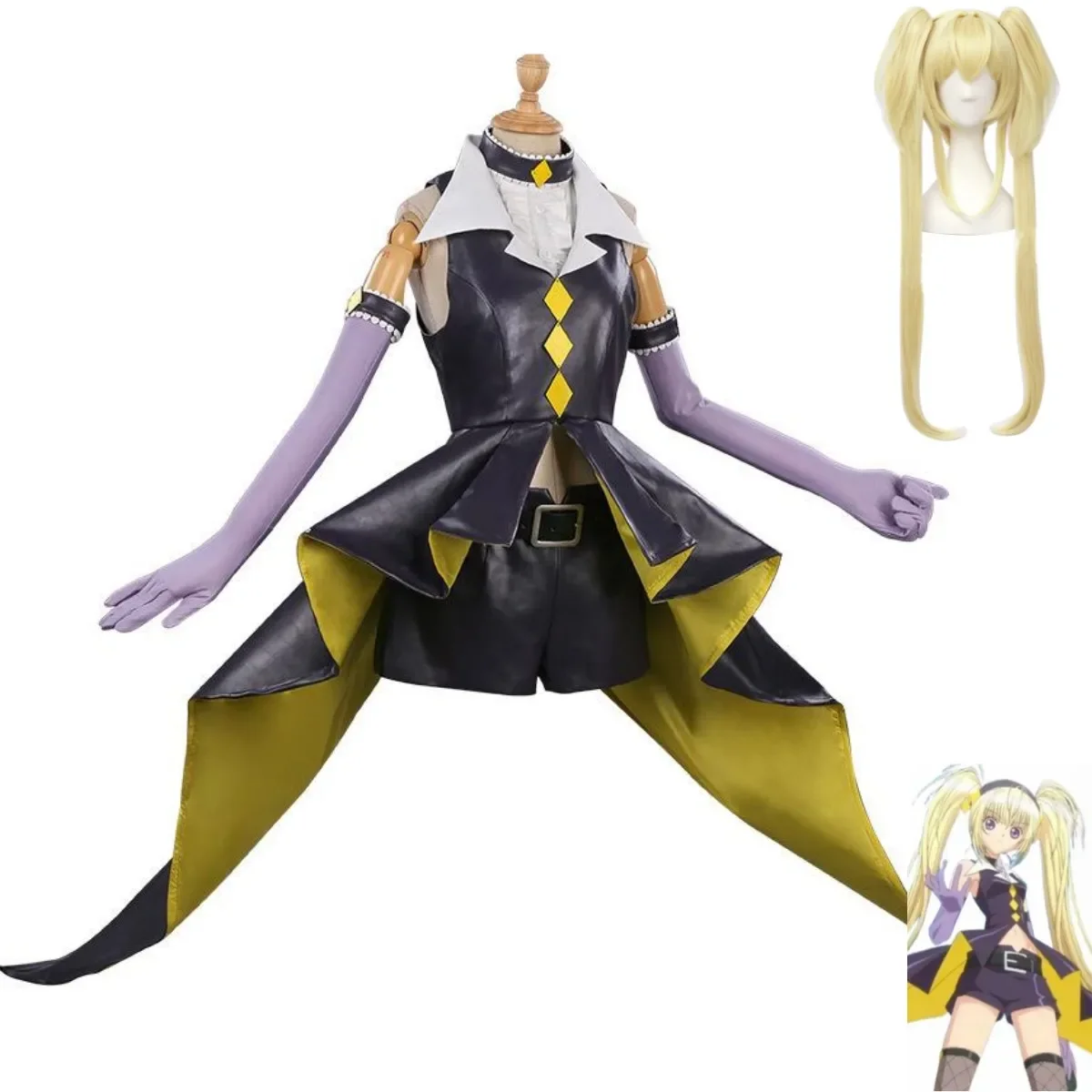 Anime Shugo Chara Tsukiyomi Utau Cosplay Costume Wig PU Braces Skirt Princess Dress Woman Sexy Kawaii Carnival Halloween Suit