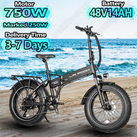 LAIFOOK Two-wheeled electric car 750W48V14AH electric bicycle foldable adult electric bike 20*4.0 inch fat tire mountain E-bike