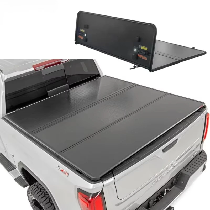 

2024 2025 2026 Sierra 1500 2500 AT4 Crew Cab Pickup 5.8ft Rear Trunk Lid Hard Tri Fold Tonneau Cover Truck Bed Covers