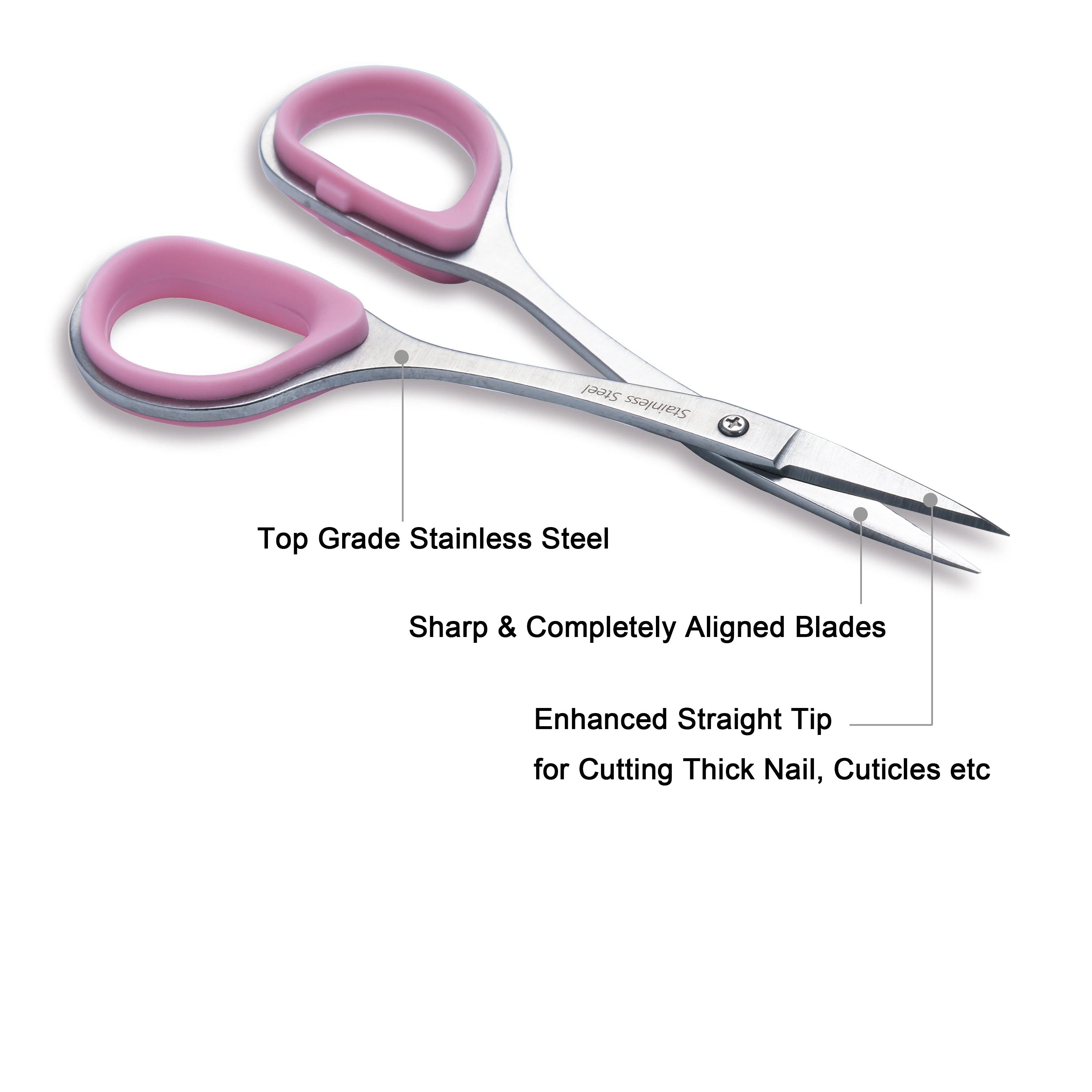 Stainless Steel Curved and Straight Nail Cuticle Manicure Scissor Set Multi-Purpose Pedicure Beauty Grooming Tool