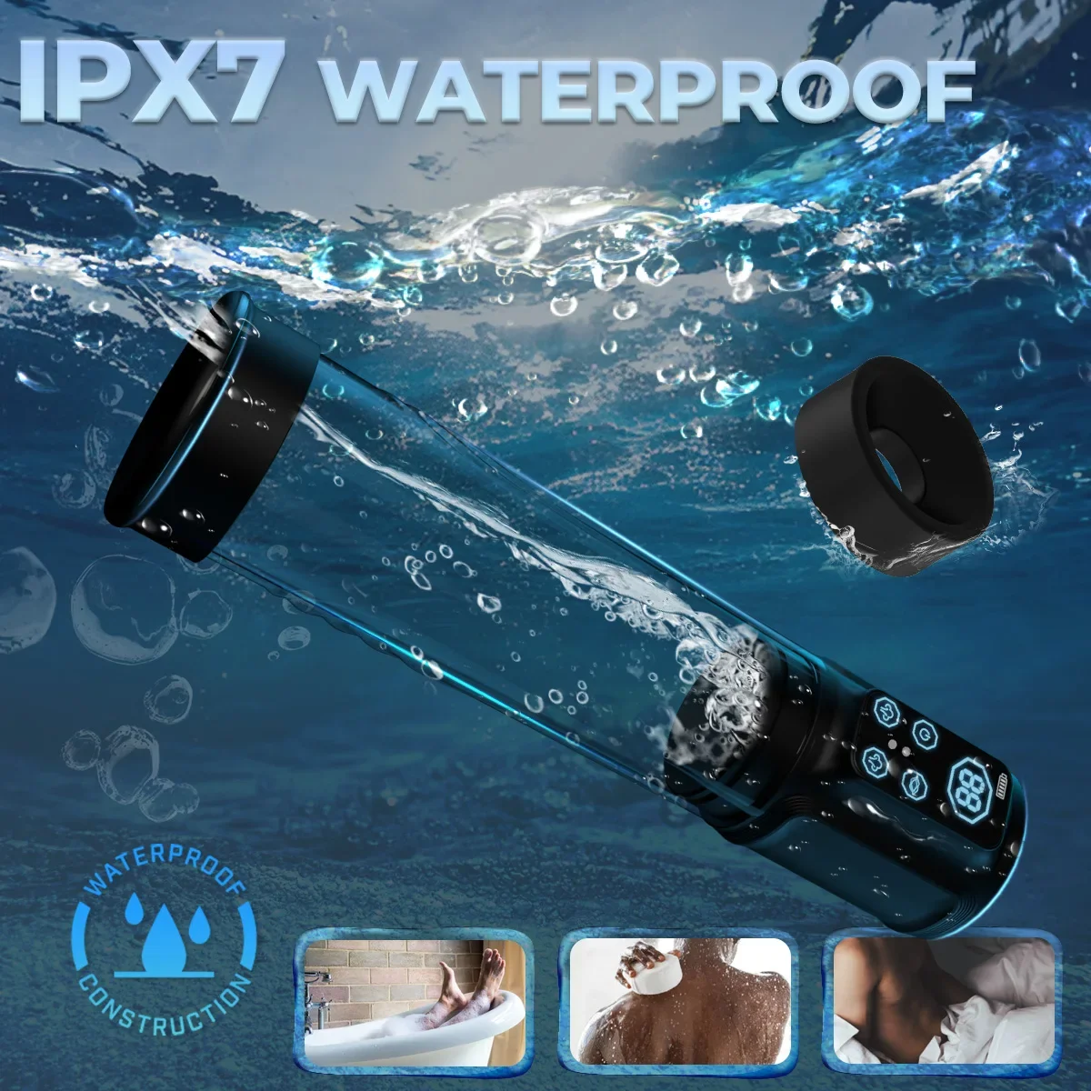 مضخة القضيب الكهربائية ديك المكبر للرجال الانتصاب الهواء المياه موسع 4 التدريب 3 شفط البناء دائم الجنس لعب الكبار #6