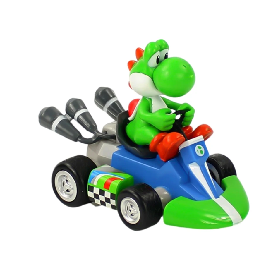 Super Mary Series Karting Mario Bros Luigi Yoshi Donkey Kong Action Figure Toys Pull Back Car 12.5*8*9 Cm with Box Kids Gifts