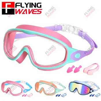 Colorful Kids Swim Goggles Wide Vision Anti-UV Anti-Fog No Leak Pool Swimming Accessories