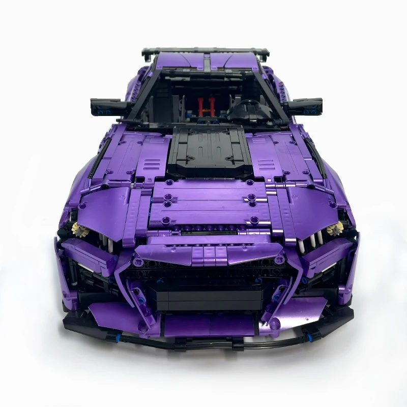 New Technical MOC 165802 Purple Plating Super Sports Car 1:8 Model Buidling Blocks Bricks Educational Puzzle Toys Birthday Gift