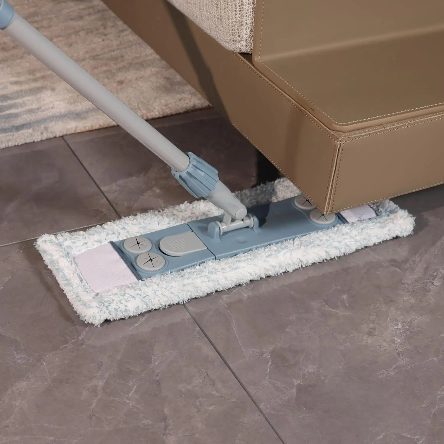 

Dust Mop for Floor Cleaning,Magnetic Floor Flat Mop with 2 Washable Pads -Extendable 64‘’ Iron Handle for Hardwood Tile Mar
