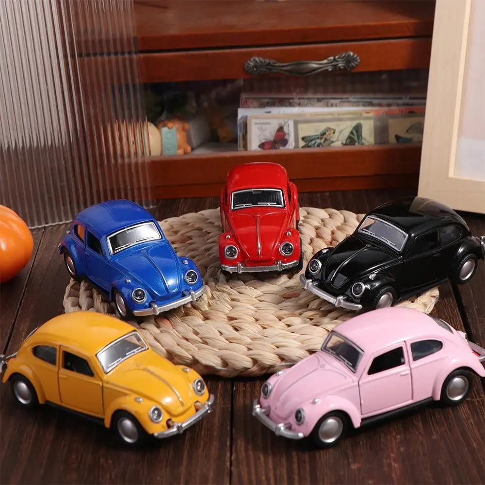 Desktop Decoration Cake Ornament Educational Toy Car Model Toy Beetle Diecast  Toy Car Figurines Miniatures Pull Back Car Model