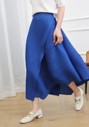 Miyake Pleated Skirt 2023 Autumn New High Waist Loose Irregular Skirt Japanese khaki Skirt Women Aesthetic Designer Clothing