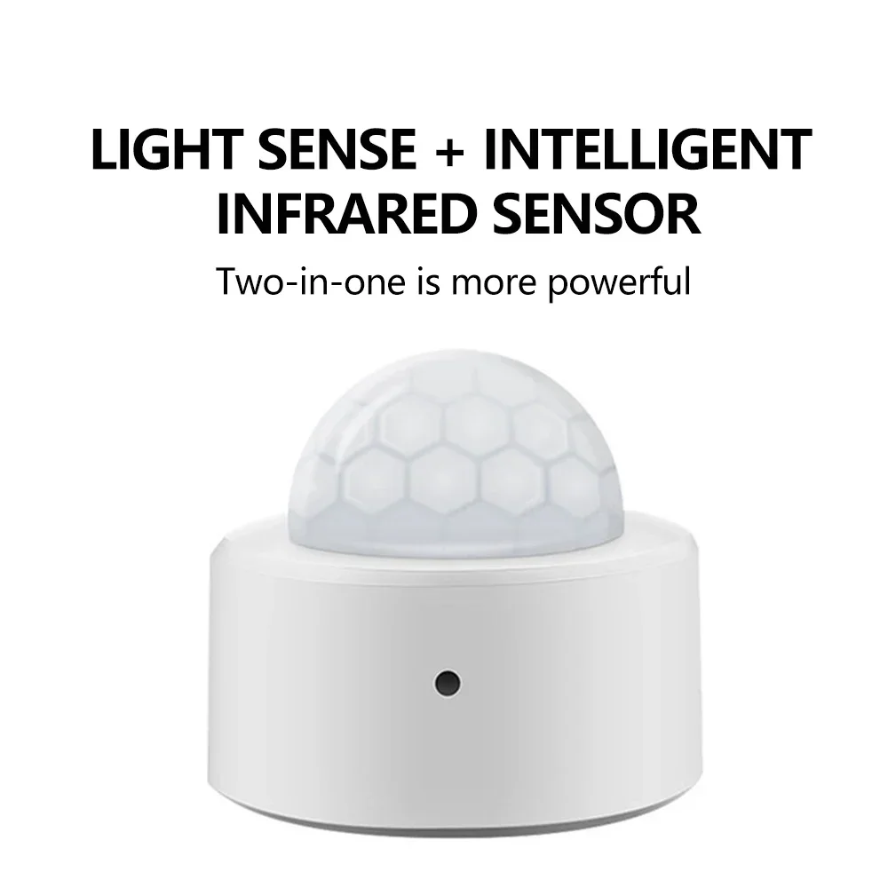 Buon funzionamento Tuya 2 in 1 Zigbee Mini PIR Motion Detector + Bright Lux Light sensore di allarme antifurto di sicurezza a infrarossi passivo