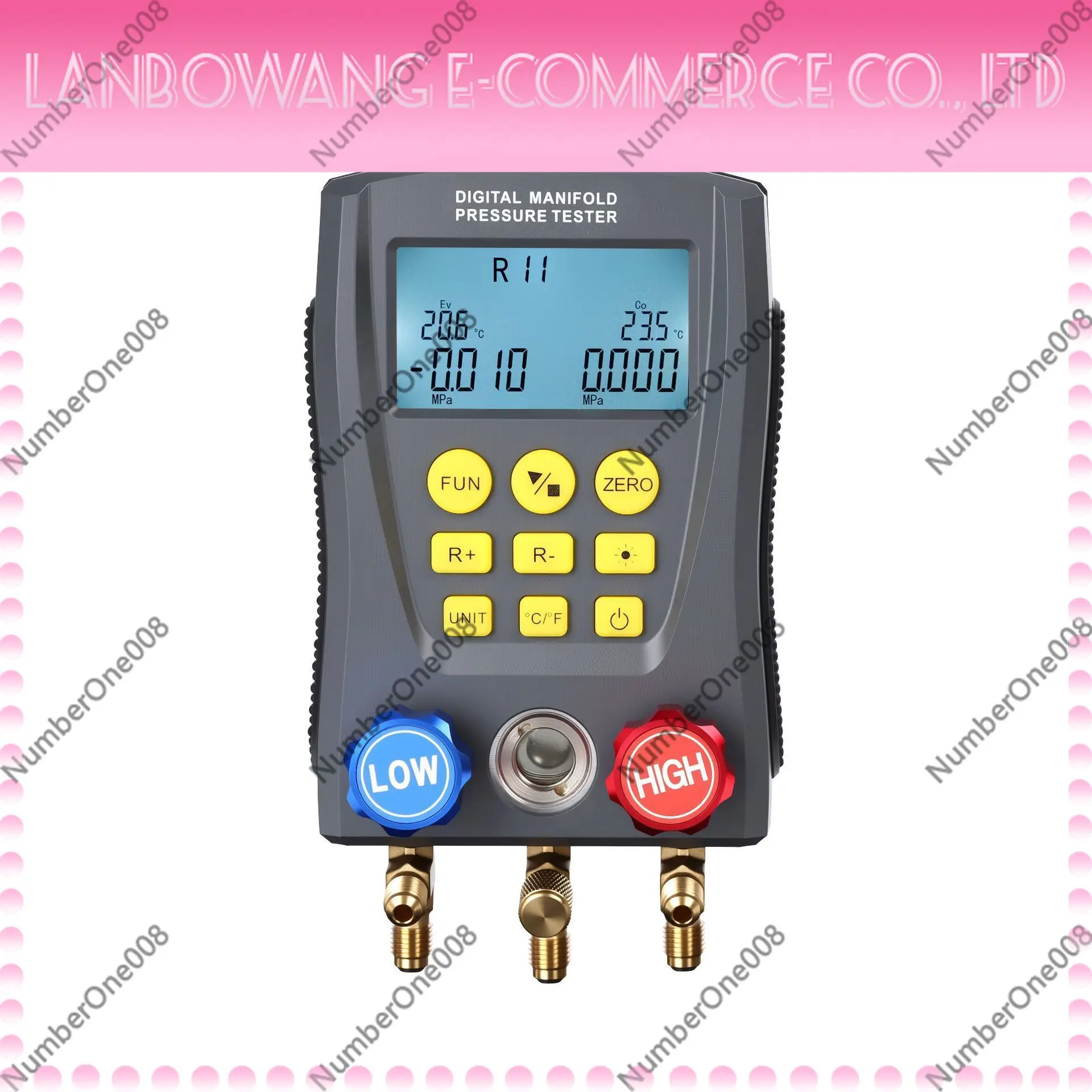 Digital Refrigerant Gauge Electronic AC Charging Tool for Home Car HVAC