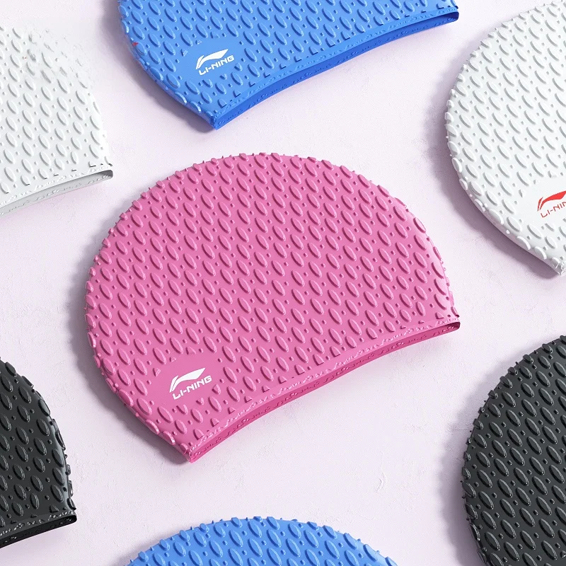 قبعة سباحة للنساء مقاومة للماء من السيليكون ومضادة للاختناق مقاس كبير للشعر الطويل للبالغين والرجال والأطفال للاستخدام الخاص #2