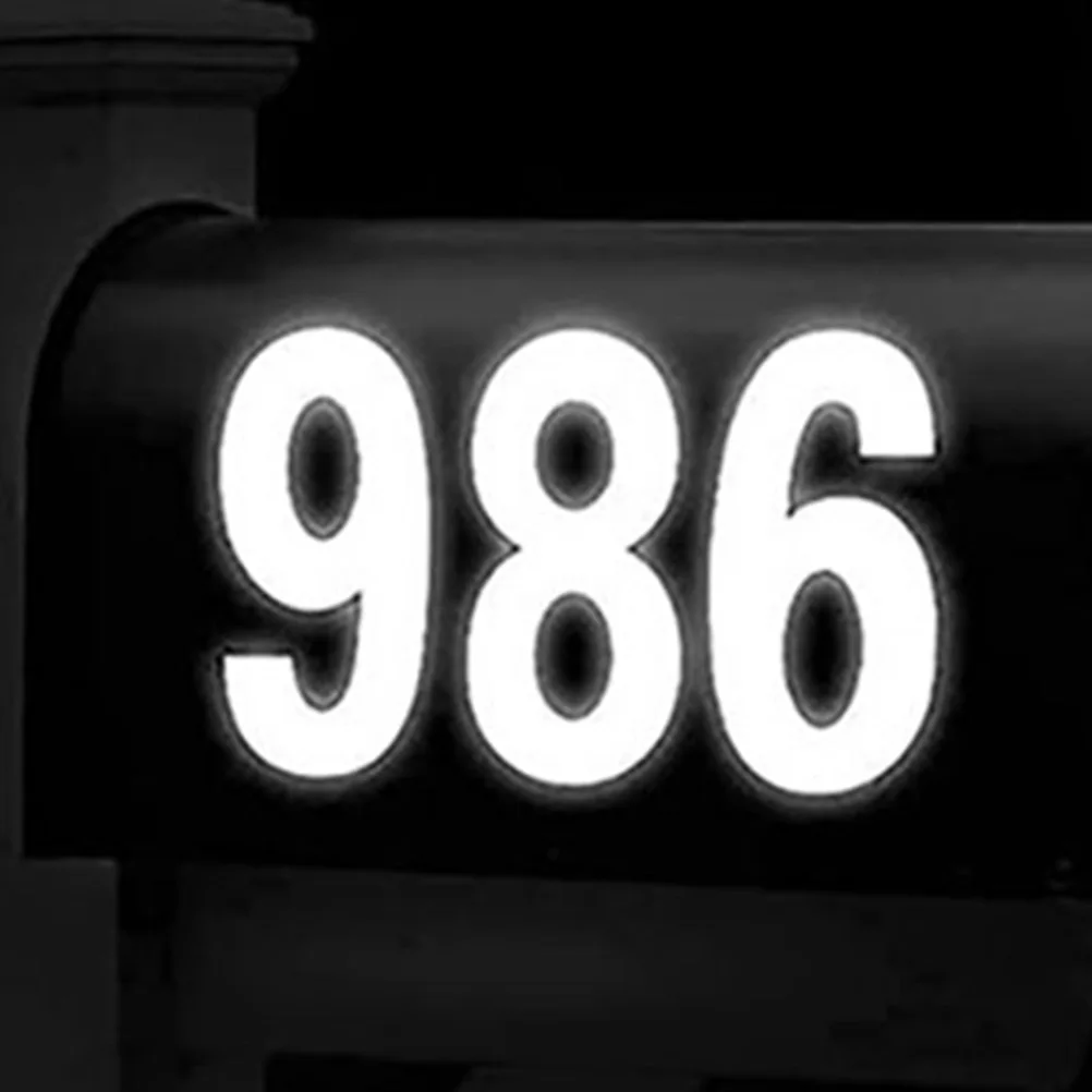 

4 Sets Self Adhesive Mailbox Numbers Stickers Reflective Outdoor Decals For House Door Plate Label Wheelie Bin Tags Numbers