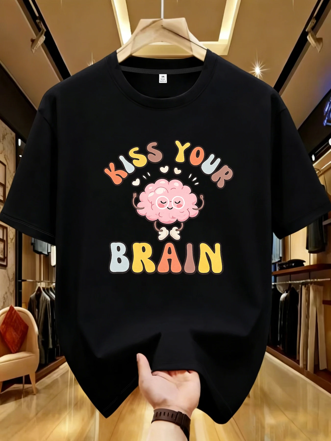 

【WDS01201】Art printing plus size women's round neck T-shirt summer casual street fashion women's Joker short sleeve T-shirt