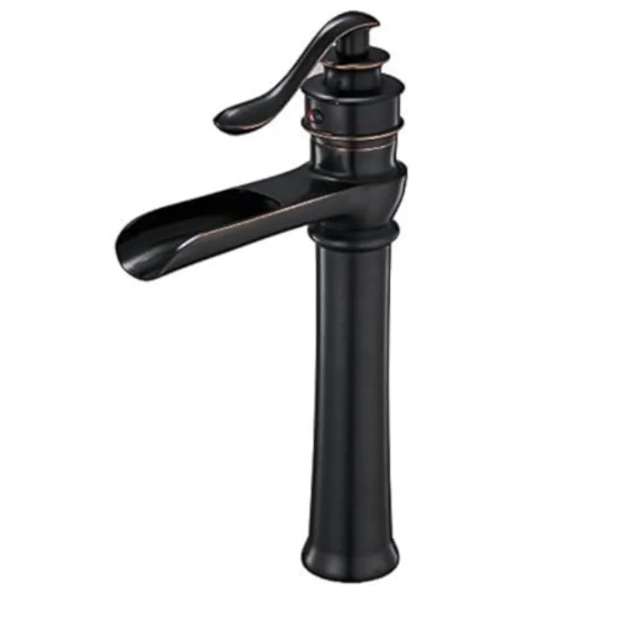 

Bathroom Sink Faucet Waterfall Vessel Sink Faucet Single Hole Oil Rubbed Bronze Country Farmhouse Handle Lavatory Tall RV Rusti