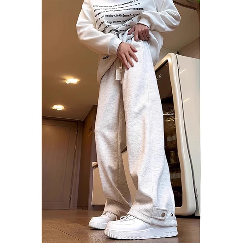 

Мужские повседневные брюки свободного кроя с прямыми штанинами, с пуговицами, весна-осень, комфортные, струящиеся, с эффектом легкости