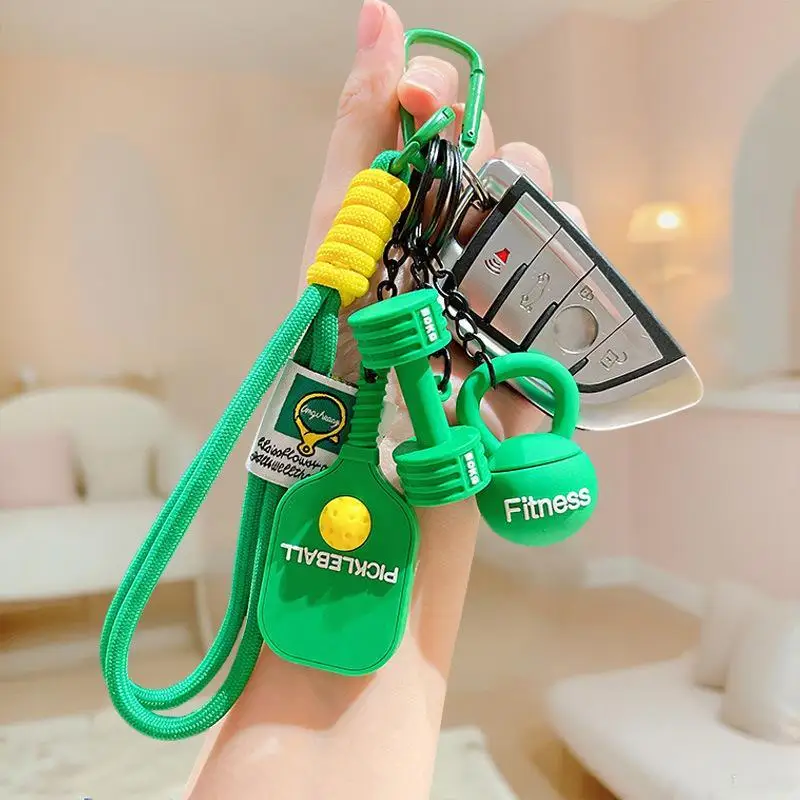 1pcs PVC Pickleball Bag Tag Keyring Portable Pickball Pendant For Party Hoilday Handbag Birthday Gift Car Keychain