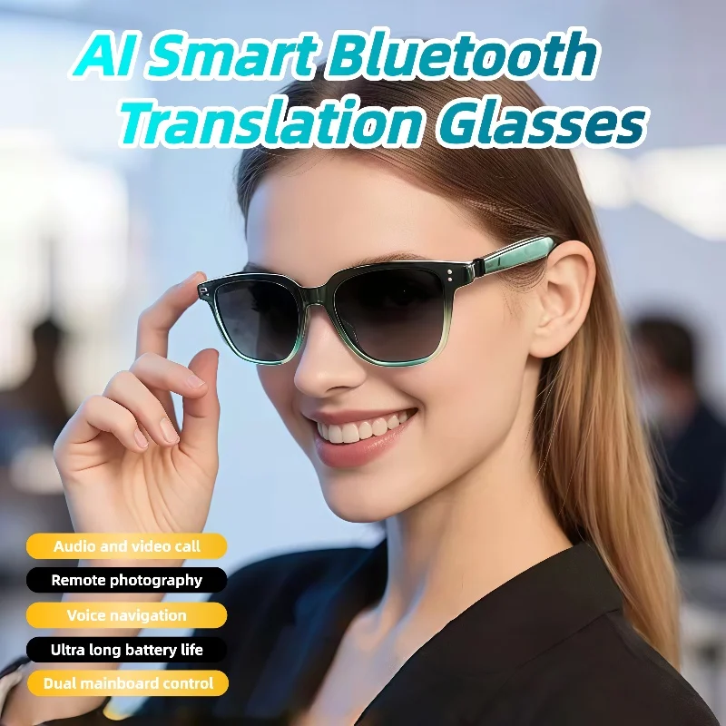 

GT-51 2025 New AI Men's Smart Glasses Women's Bluetooth Glasses Voice Call Control Music UV Polarized Sunglasses