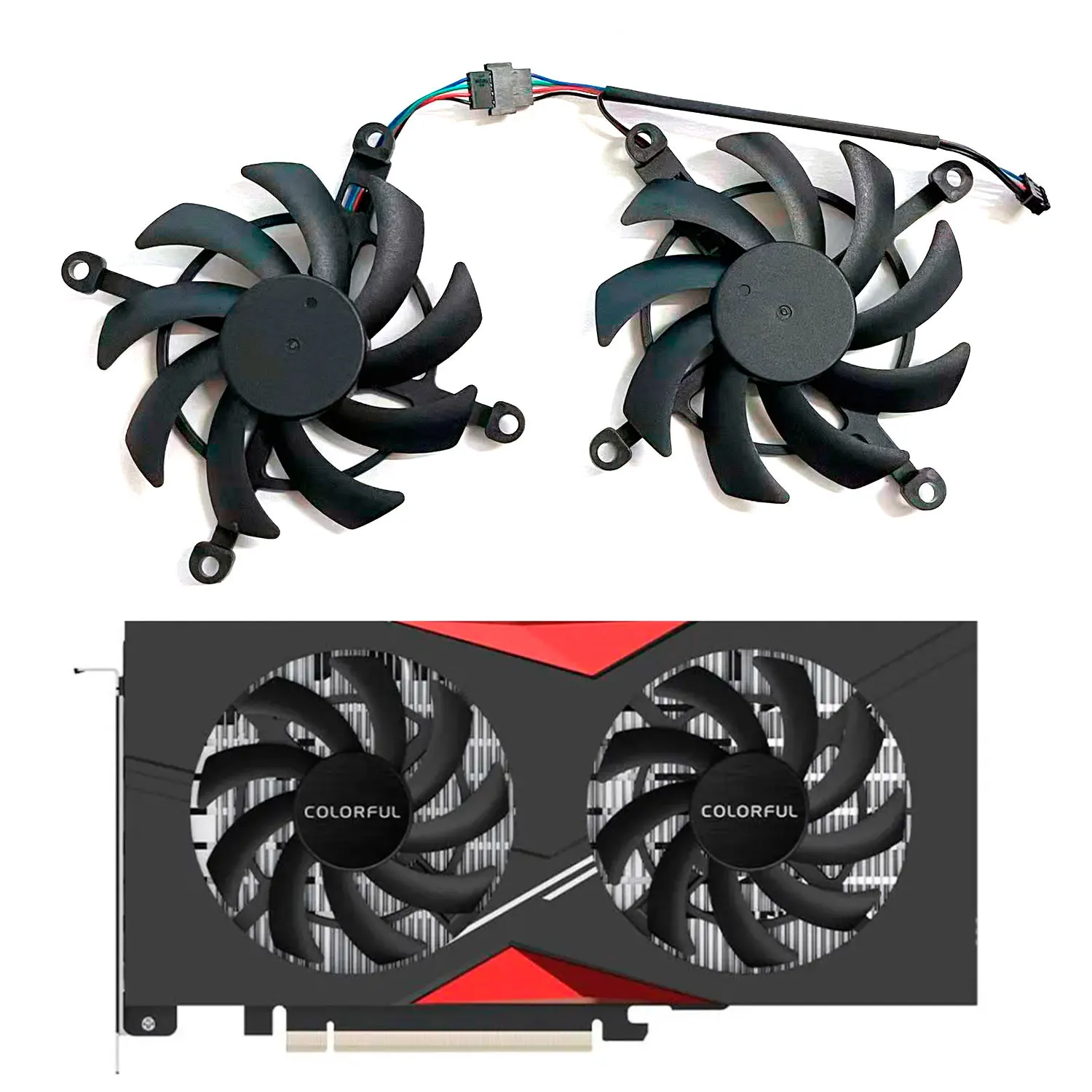 

New GPU fan 4PIN 85MM RTX4060 replacement fan suitable for Colorful RTX 4060 4070 Duo Tomahawk version graphics card cooling fan