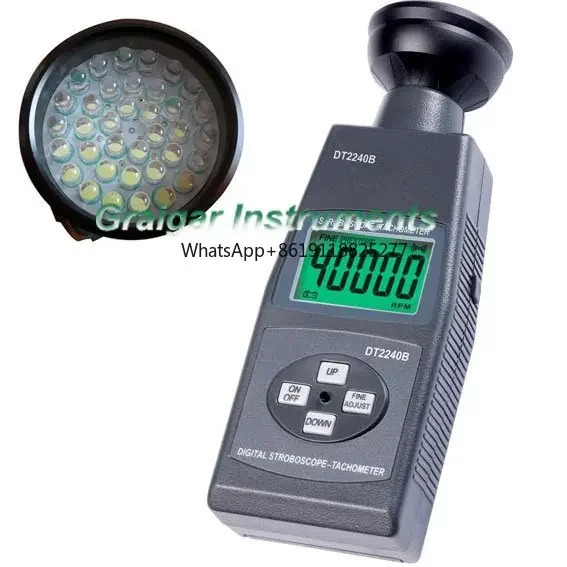 DT2240B Digital Flash Stroboscope Tachometer Photoelectric 60~39999RPM