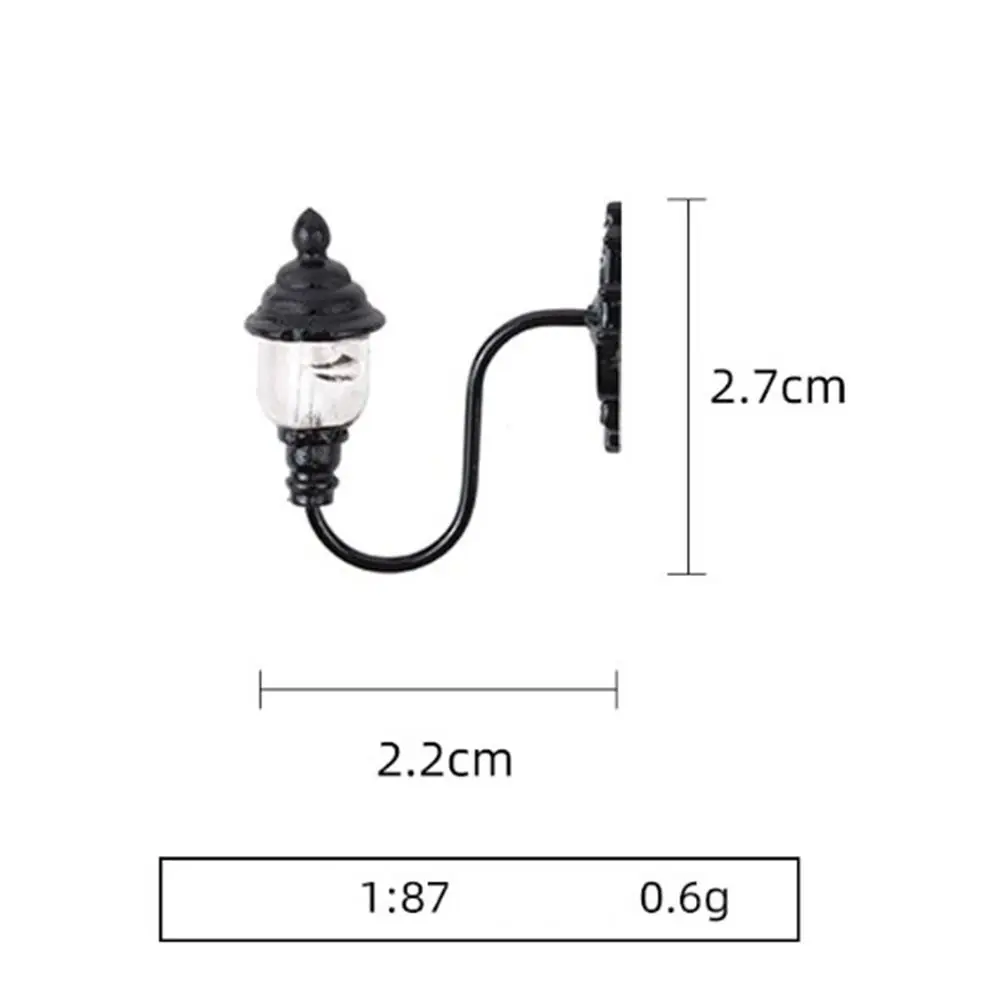 1.7*1.8cm/2.2*2.7cm Dollhouse Wall Lamp 12V Doll House Garden Decor Garden Yard Led Light ABS Metal Material