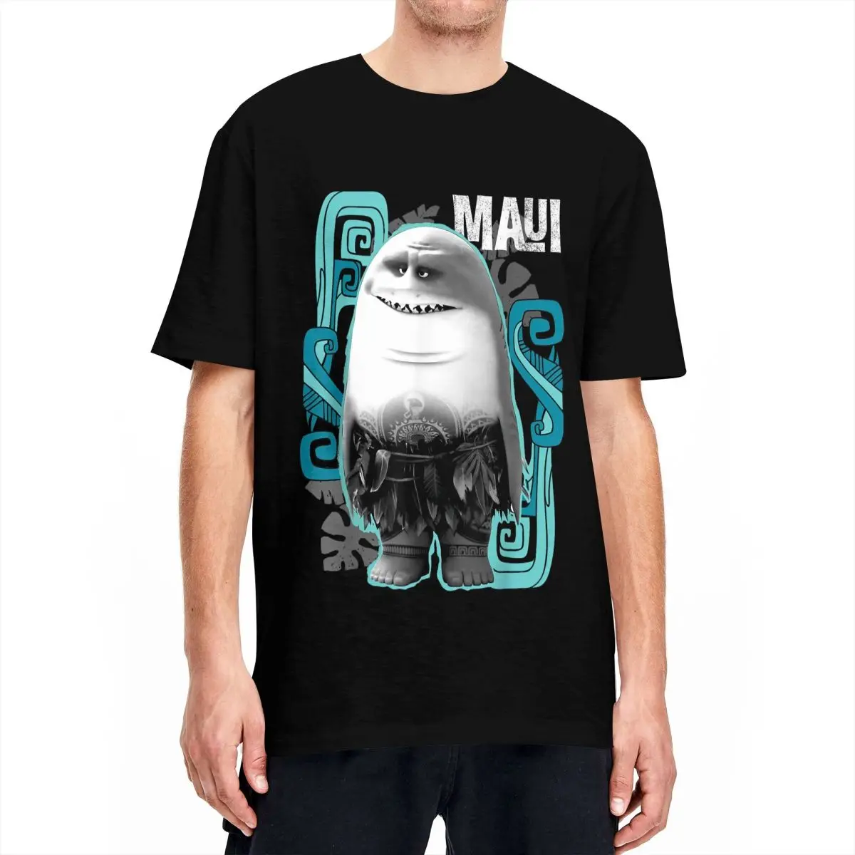 Moana Maui Half Shark T-Shirts for Men Women Funny Cotton Tee Shirt Crewneck Short Sleeve T Shirts Graphic Tops