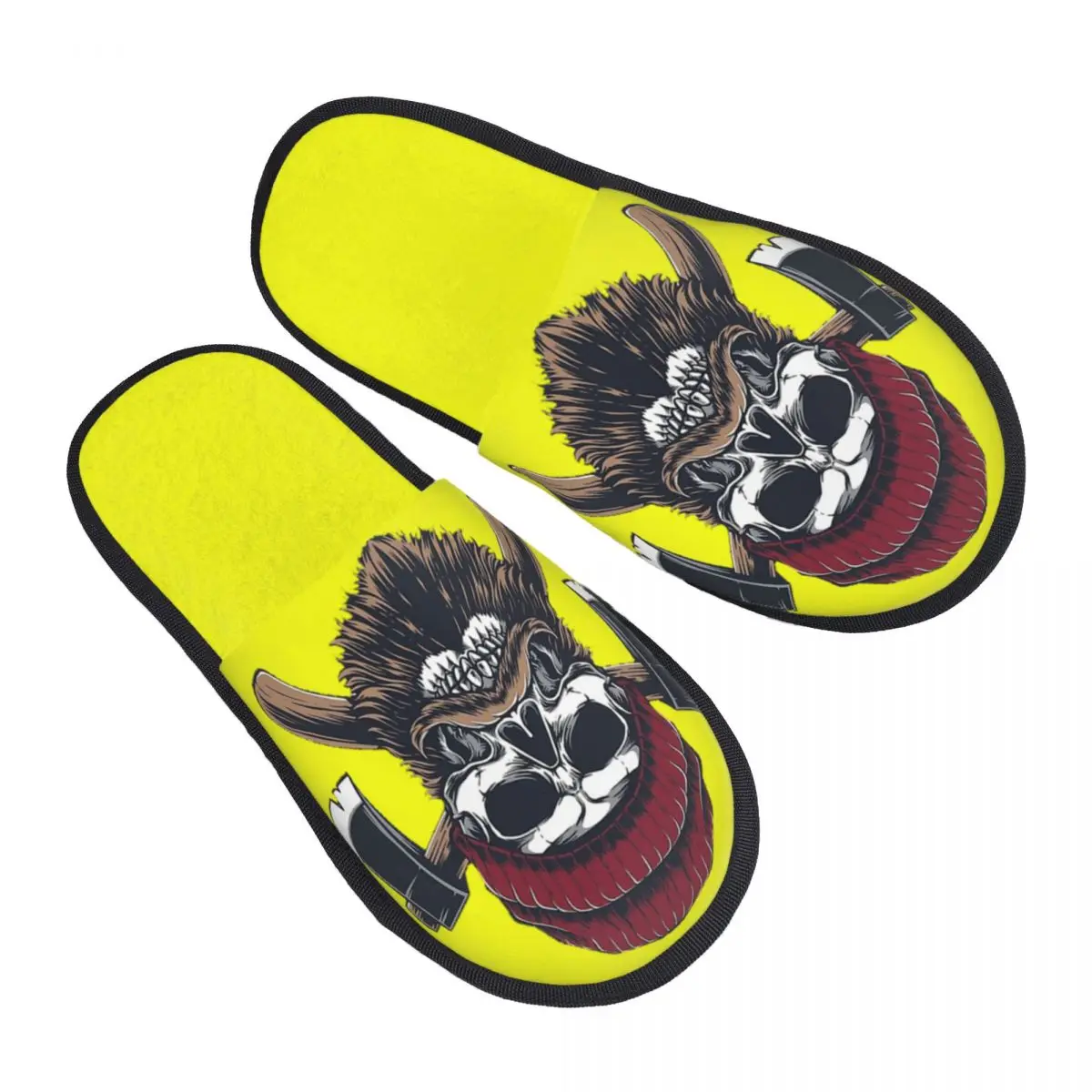 Viking Skull 2 Men Women Furry slippers fashion Home slippers