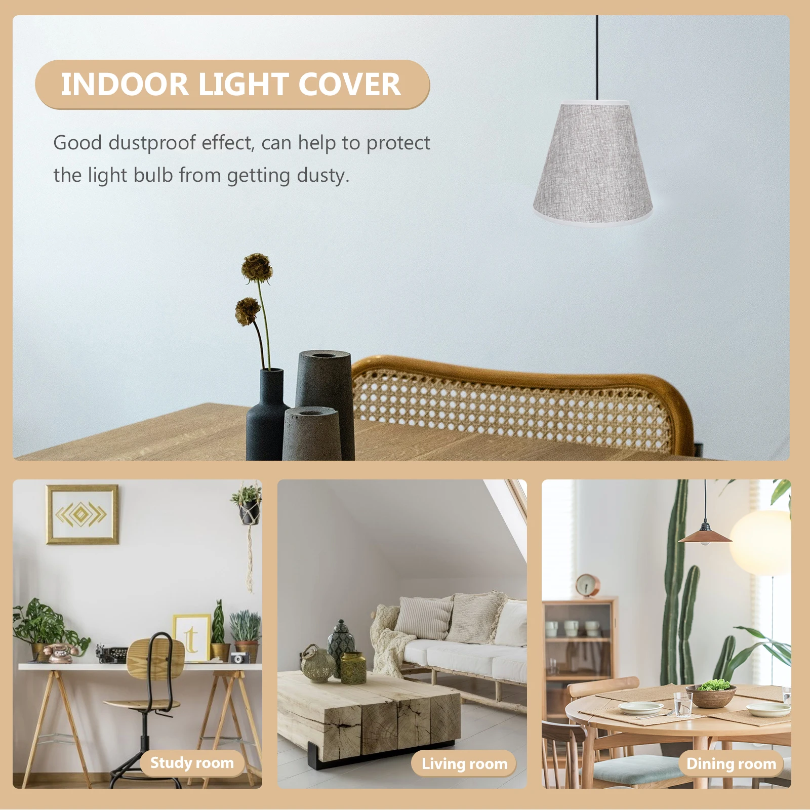 

Fabric Lampshade Durable Cover Table Cylindrical Iron Small Shades Home Hotel Living Room Study Dust Protection Neat Clean