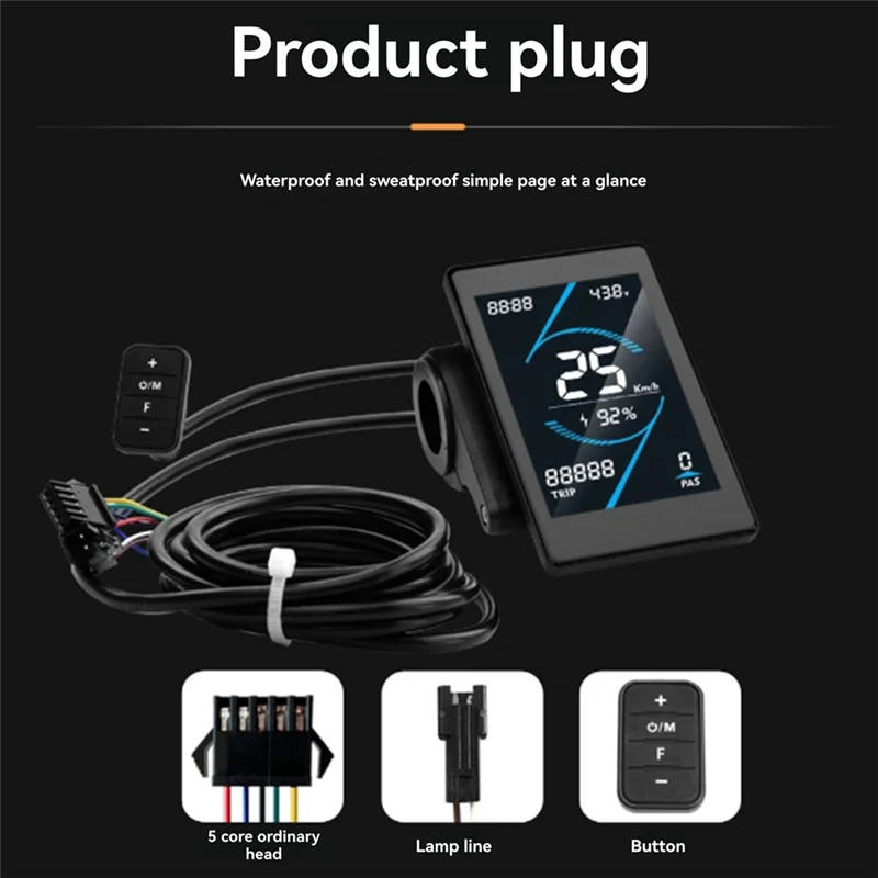 -ABAB 36V 48V 52V 40A Brushless Controller T5S LCD Display Meter+130X Throttle Kit For Electric Scooter E-Bike Repair Kit