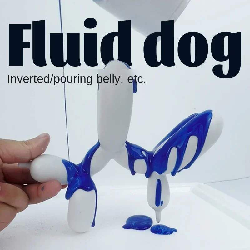 DIY Painting Fluid Balloon Dog Statue Hand-painted White Embryo Graffiti Painting Balloon Dog Children\'s Toys Trendy Art Crafts