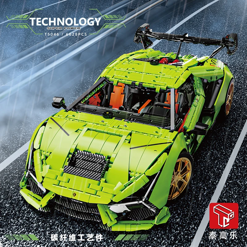 Technical APP Remote Control 1:6 Champions Lambo Aventadorr SVJ Hypercar Building Blocks Bricks Super Speed Racing Car Toys Kids