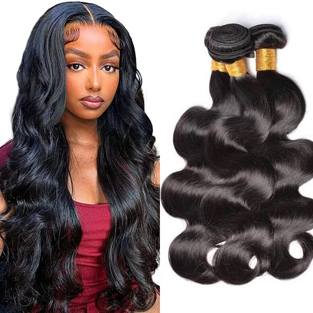 

Бразильские пучки объемных волн, человеческие волосы 18, 20, 22, 24 дюйма, 12 А, 100% необработанные человеческие волосы, 4 пучка, натуральный черный цвет