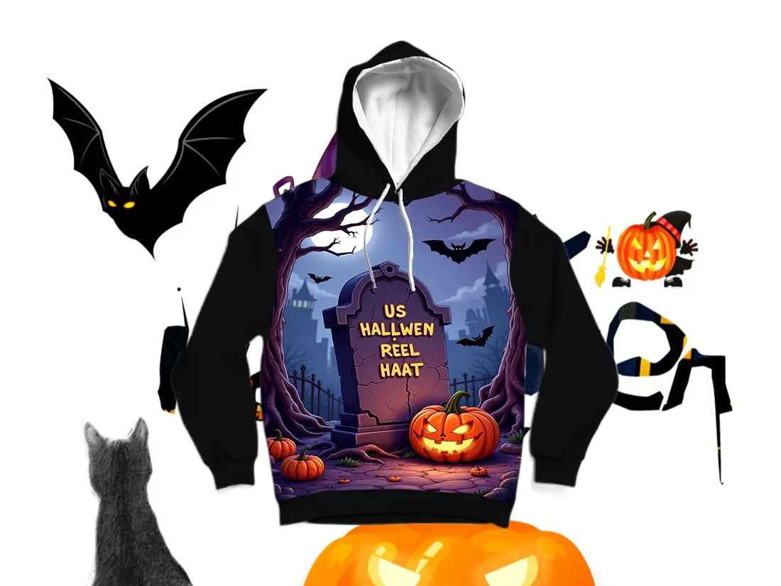 

НОВИНКА 25/26, новейшая осенне-зимняя толстовка с 3D принтом на Хэллоуин и элементах Хэллоуина, большой размер для взрослых, женский топ одного размера, оригинальный дизайн