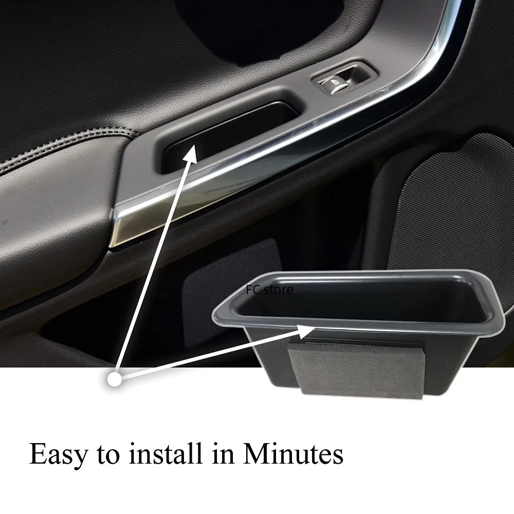 For Volvo S60 V60 2009-2018 Front Row Door Side Storage Box Armrest Phone Container Door Organizer Handle Pocket ABS