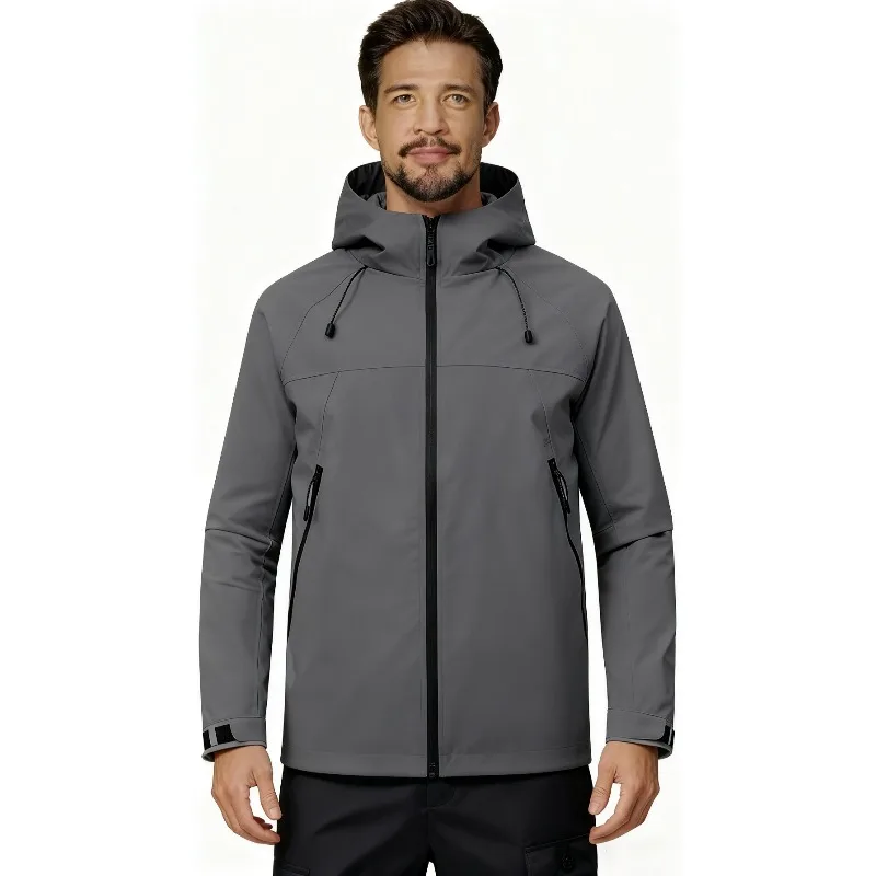 

New Men's All-Purpose Raincoat, American Style Waterproof Windbreaker Casual Outdoor Jacket for Daily Use and Hiking