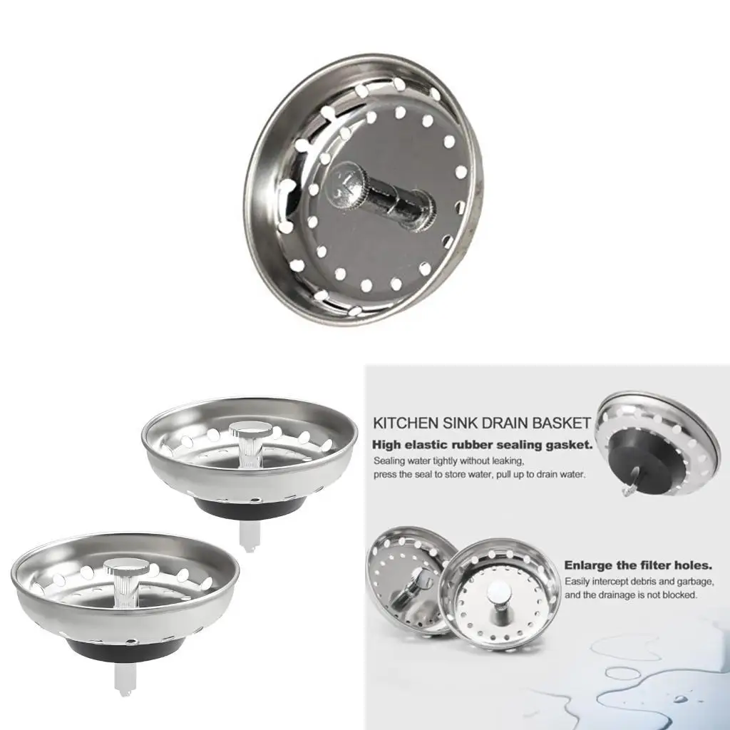 

Waste Strainer with Sealing Lid Sink Plug for Kitchen Bathroom Replacement Part 87HA